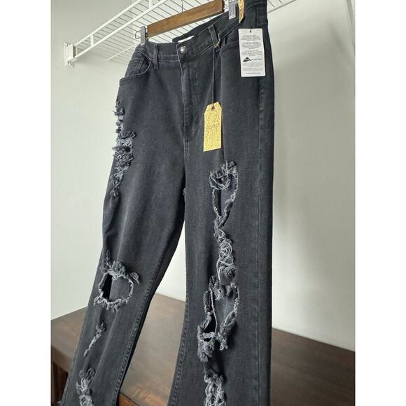 Vibrant m.i.u. Black Denim Jeans Distressed Jeans 3X (20) - Picture 5 of 8